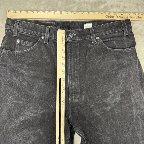 Vtg 90s Levi's 550 Black Orange Tab Jeans USA 38x32‎ (36x32) Grunge Tapered Fit